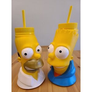 The Simpsons Universal Studios 32 oz Souvenir Sipper Drink Travel Cup Homer,Bart